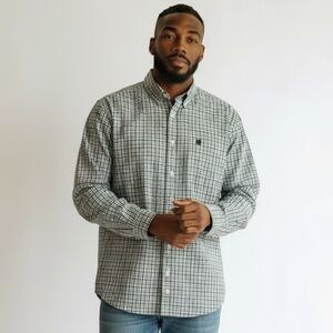 CINCH - SIZE XL - LONG SLEEVE‎ 100% COTTON MENS SHIRT - PLAID - LIKE NEW COND.B7